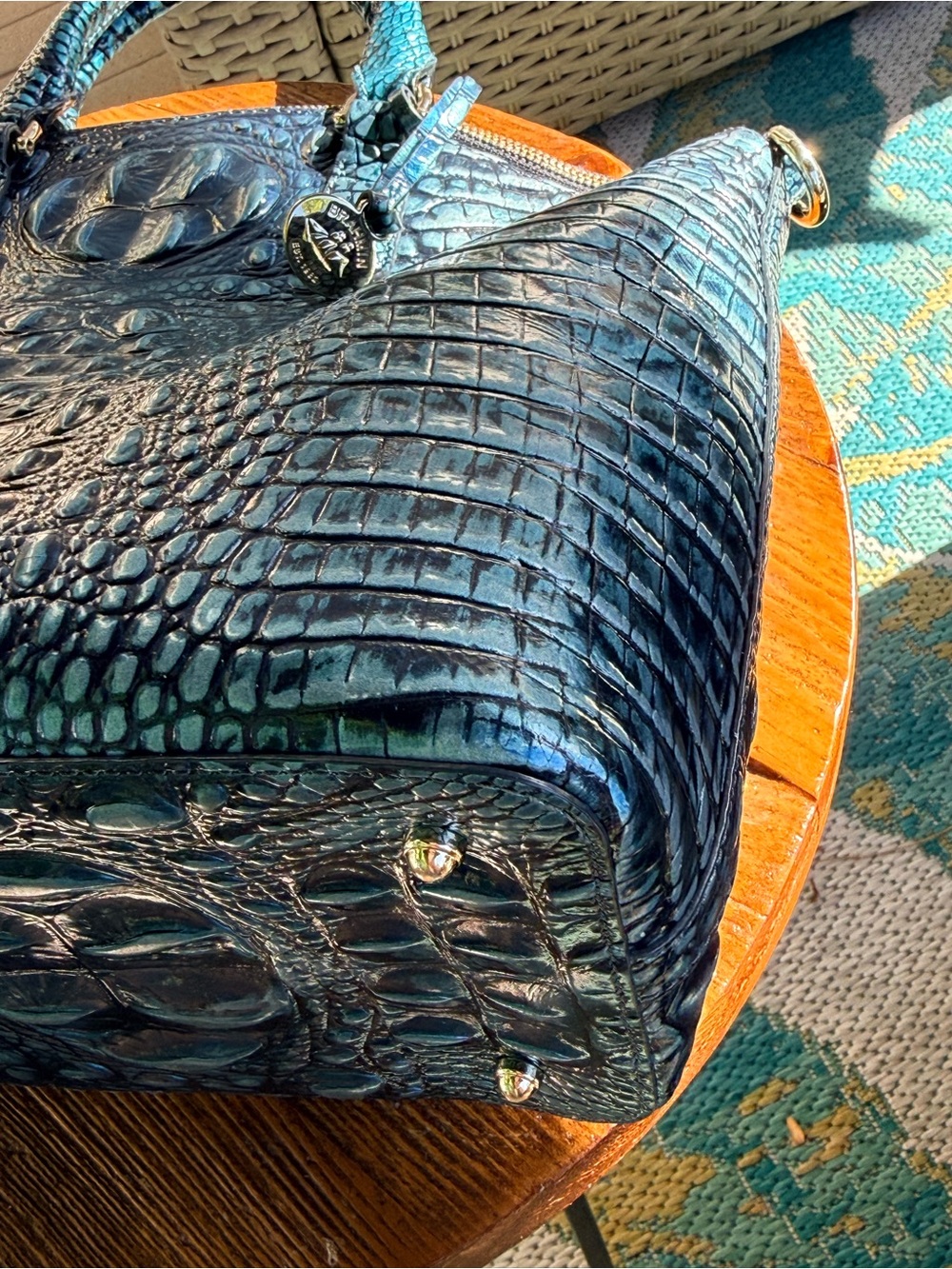 Brahmin Verdigris Large Duxbury Satchel Handbag - Picture 5 of 13